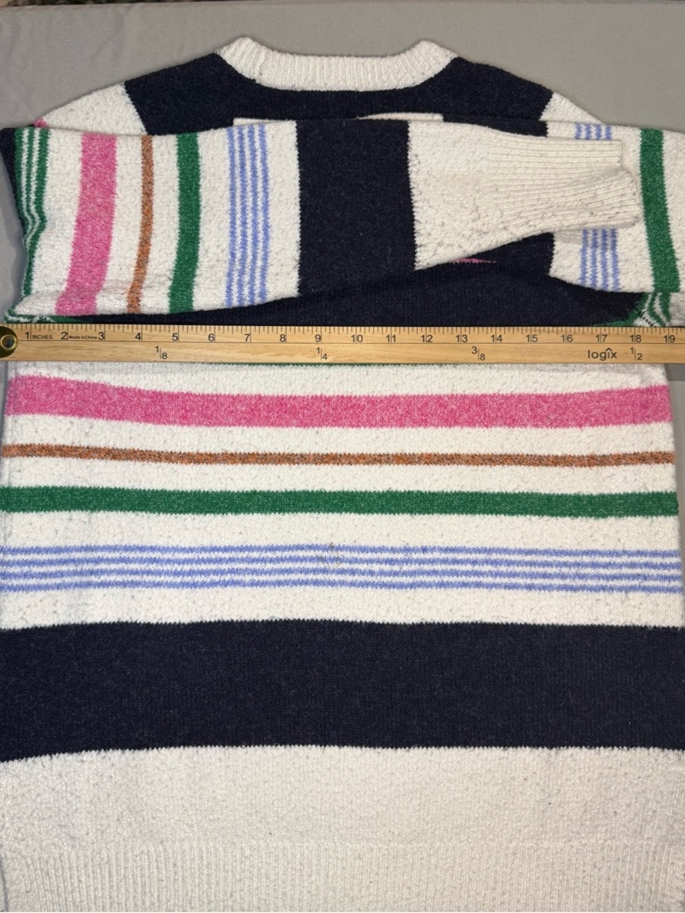 Caslon Striped Sweater Multicolor Crewneck Knit Cozy Size XS Fall Cottagecore - Picture 7 of 7